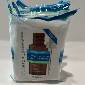 Clinicals by SpaScriptions Hydrating Hyaluronic Cleansing Wipes.